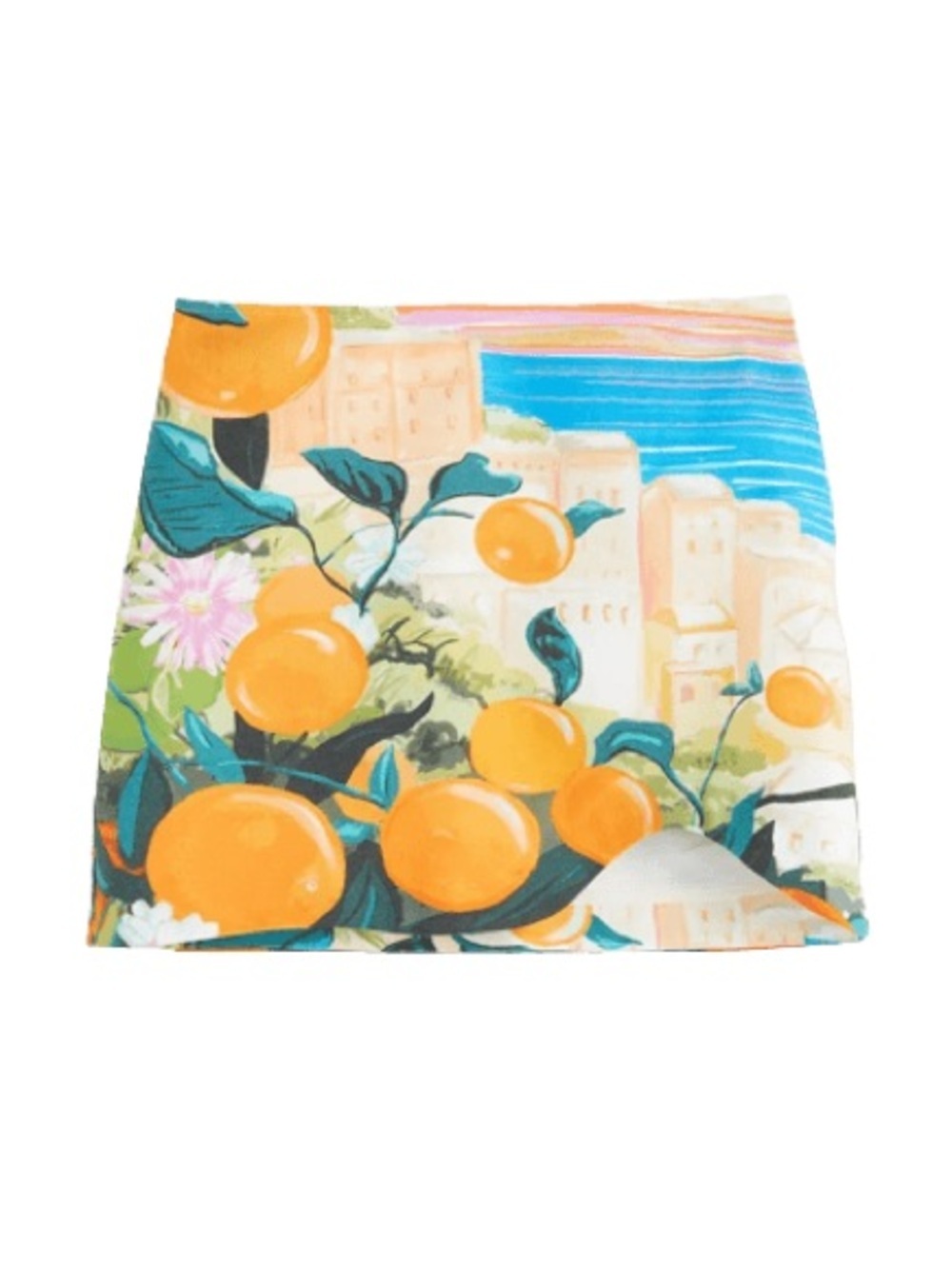 Portofino Lemon Printed Scene Mini Skirt